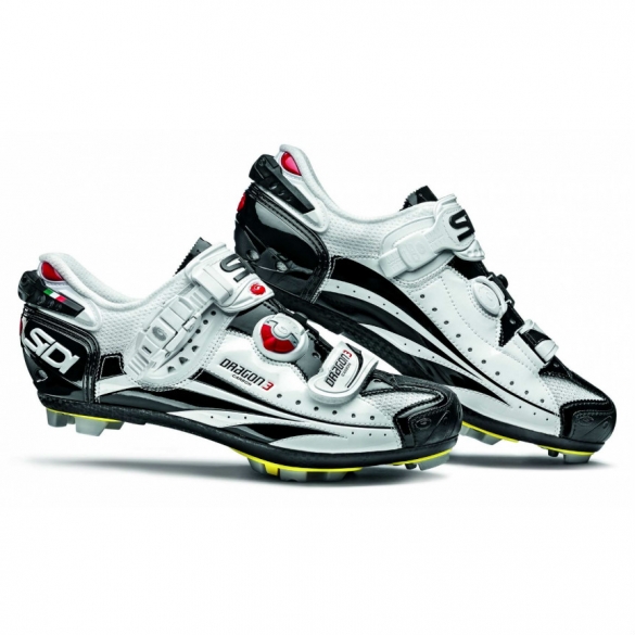 Sidi dragon 3 SRS carbon composite vernice mountainbikeschoen wit/zwart Sidi Dragon 3 SRS